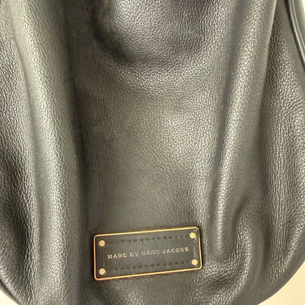 Marc by Marc Jacobs Black Leather Hobo with Gold Accents